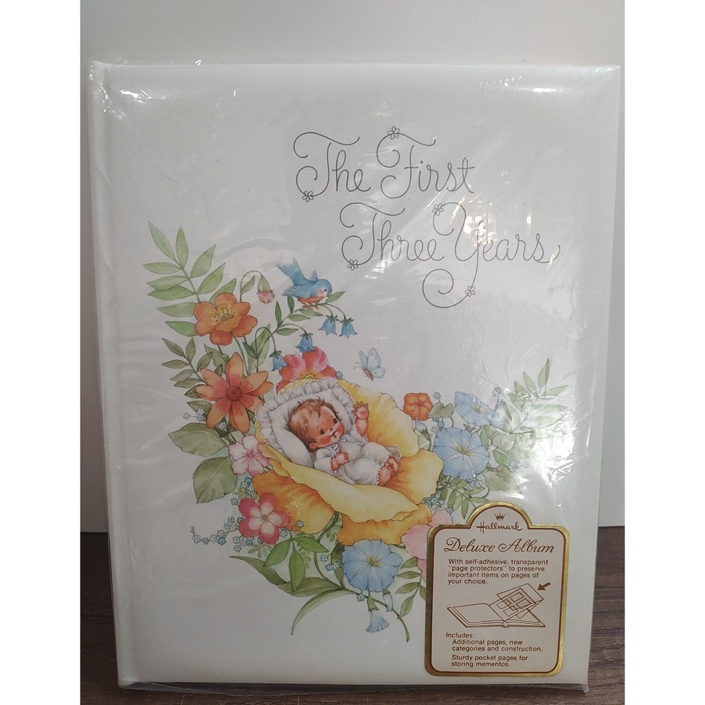 Vintage 1970s Hallmark Deluxe Baby Album The First Three Years NOS Baby Book